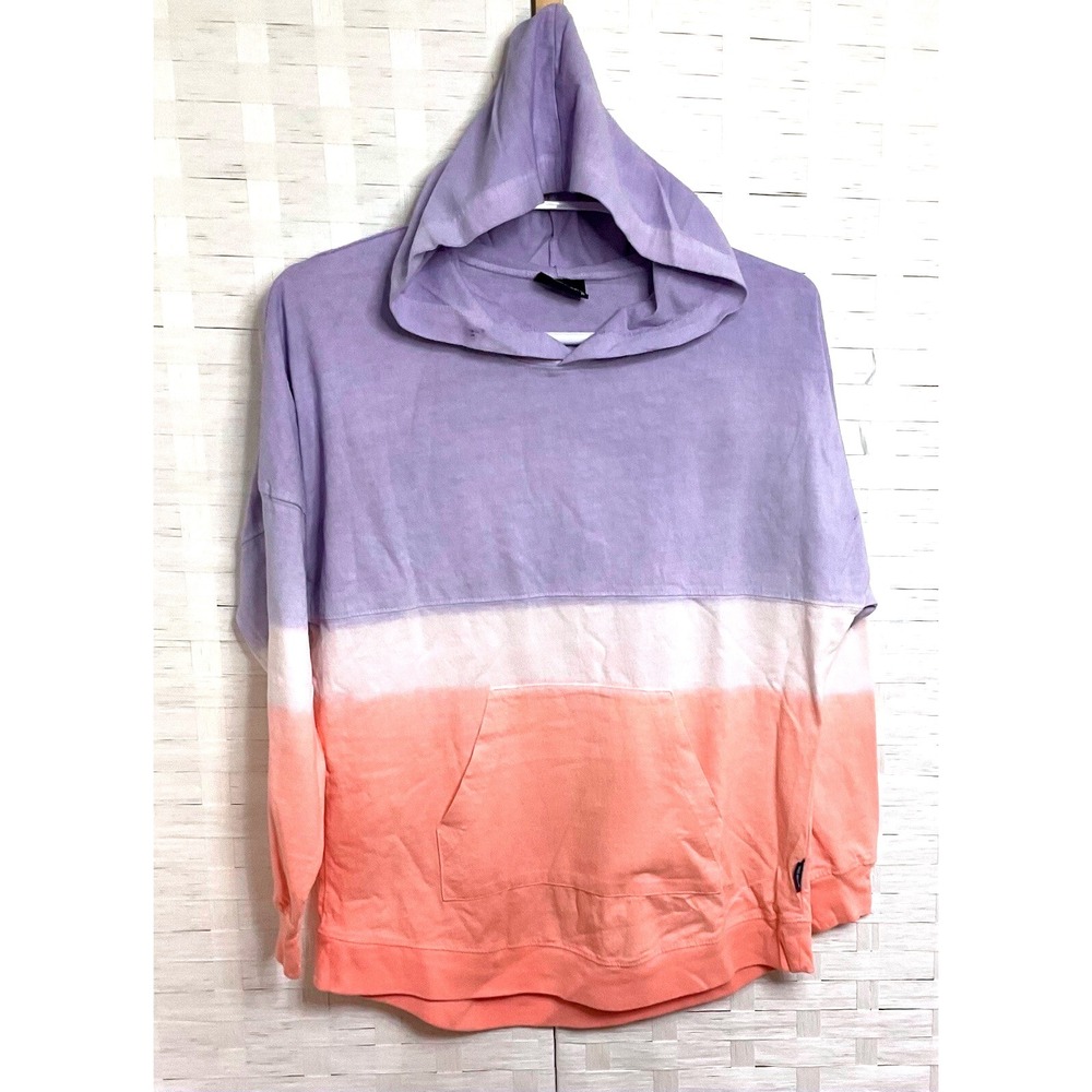 Spirit Jersey Oversized Ombre Hooded Shirt in Size Medium